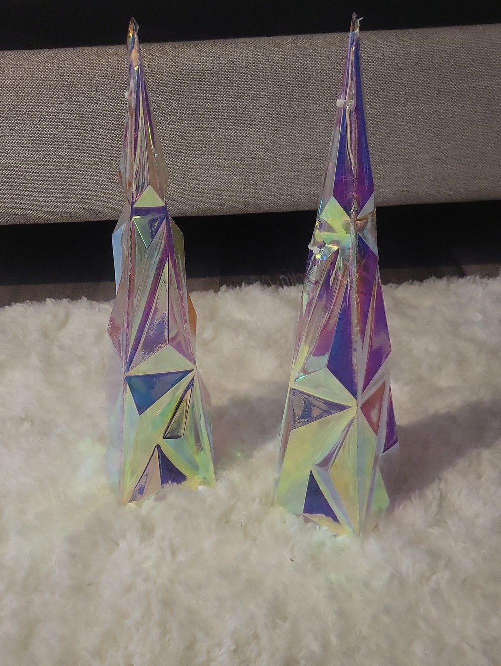 🎄NEW!  Pretty Iridescent Prism Decorative Light Up Christmas Tree Set